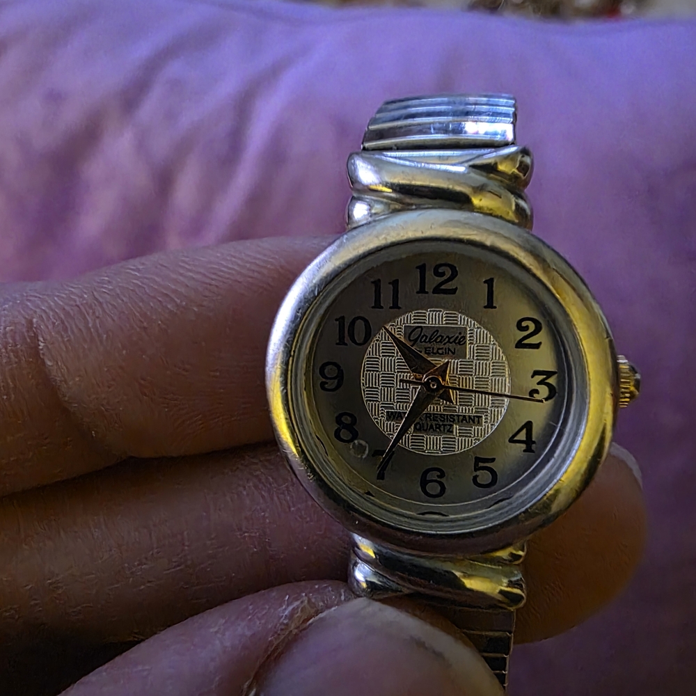 ✨ Galaxie by Elgin Silver-Tone Dress Watch - Textured Dial ✨